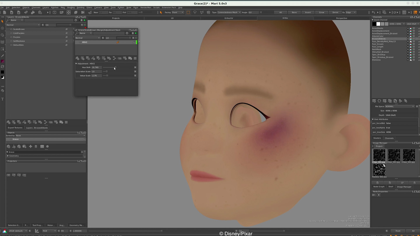 Building a bruise in Mari for Inside Out 2