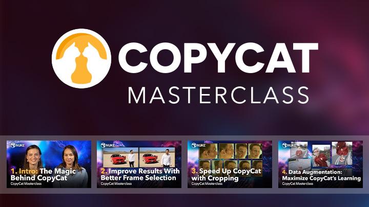 CopyCat Masterclass logo and icon with playlist preview of lessons 
