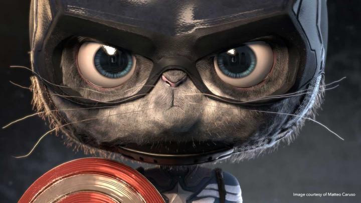 CG Captain America cat