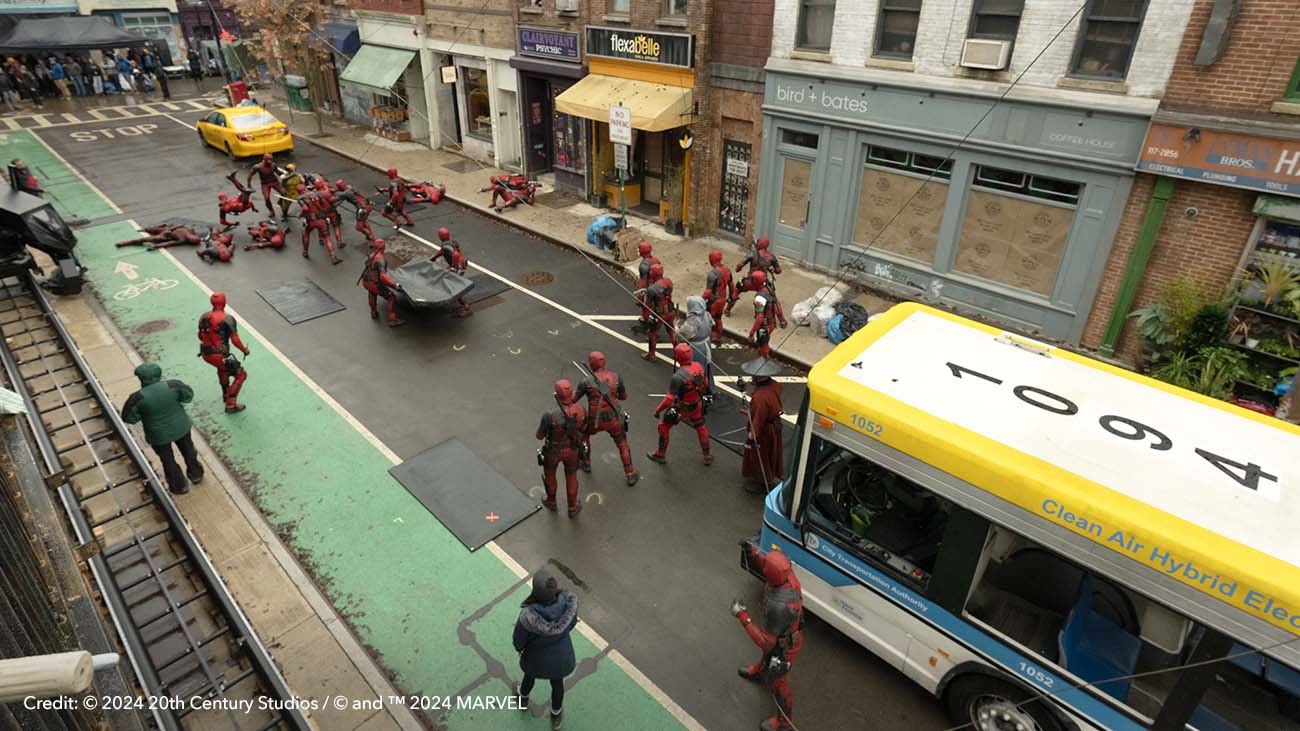 Behind the scenes on The Oner city street shot