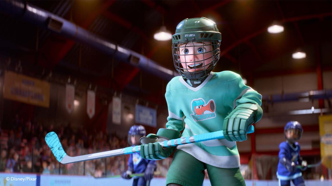 Riley playing ice hockey in Inside Out 2