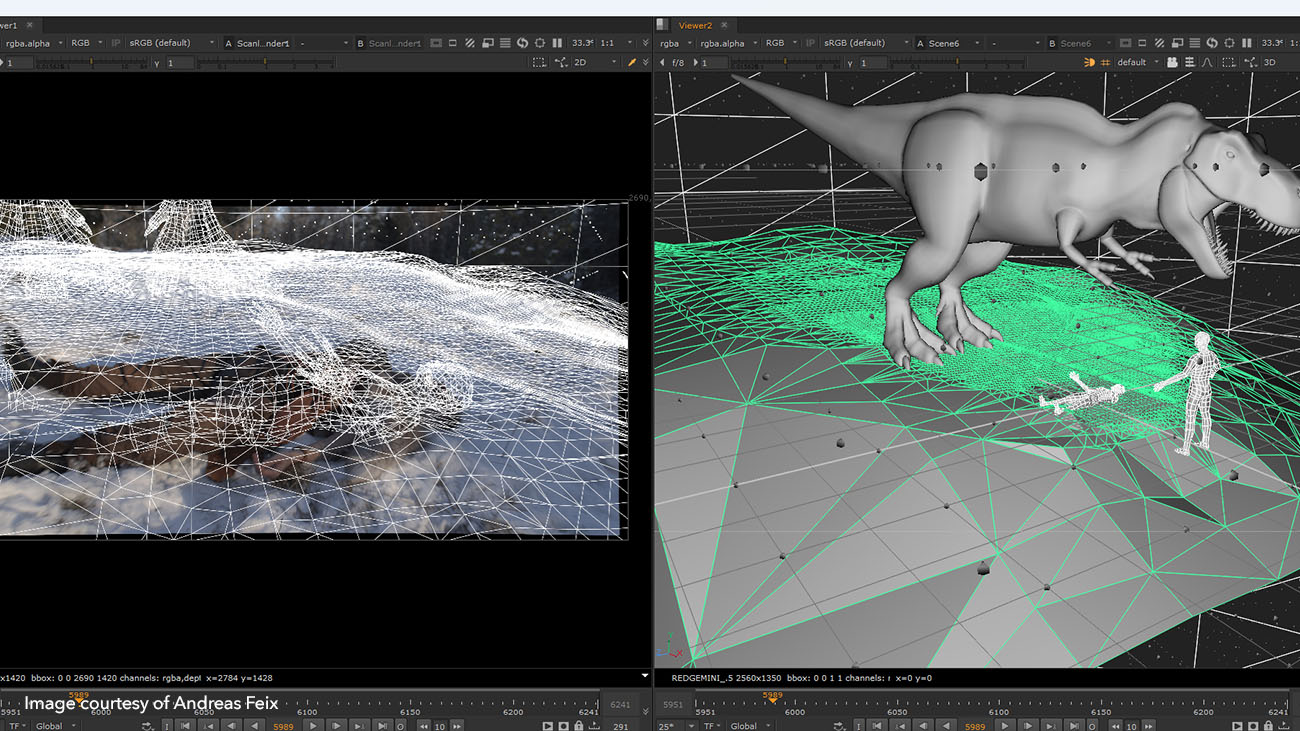 Nuke UI showing geometry from We Hunt Giants